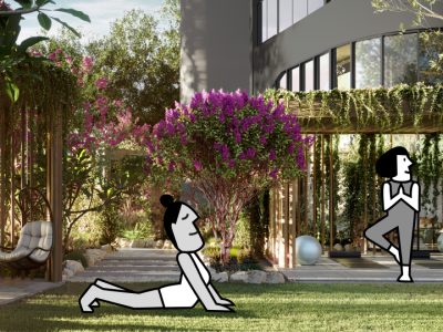 Woden Green offers outdoor yoga & exercise areas, communal BBQ spaces and a residents' dog park.