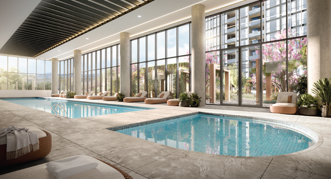 Woden Green features a double height ceiling 25 indoor lap pool. The large windows provide an abundance of natural light for residents to enjoy the pool all year.